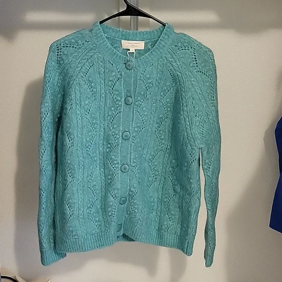 Sezane Magda Wool and Kid Mohair Fancy Knit Cardigan - Picture 5 of 9